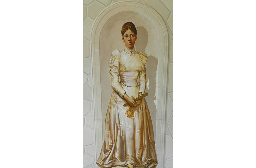 Wandbild der Kronprinzessin Luise im Luisenhof.