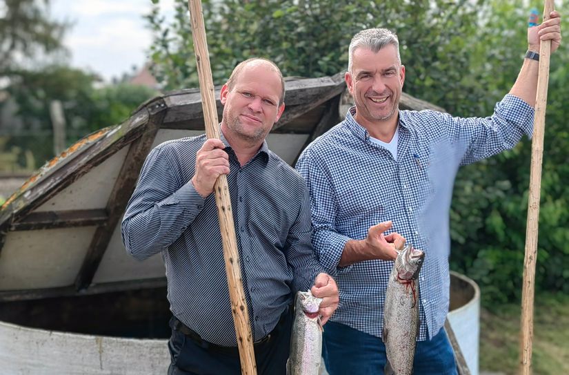 Henry Lindner und Gerd Kastenmeier werben für regionalen Fisch.