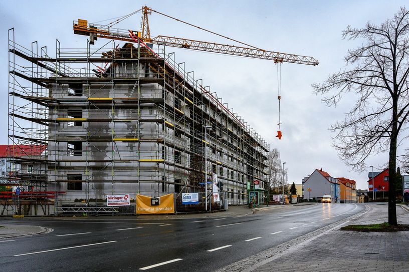 An der Zaschendorfer Straße/ Ecke Kalkberg entsteht das neue Wohnobjekt der SEEG.                          Foto: Geyer