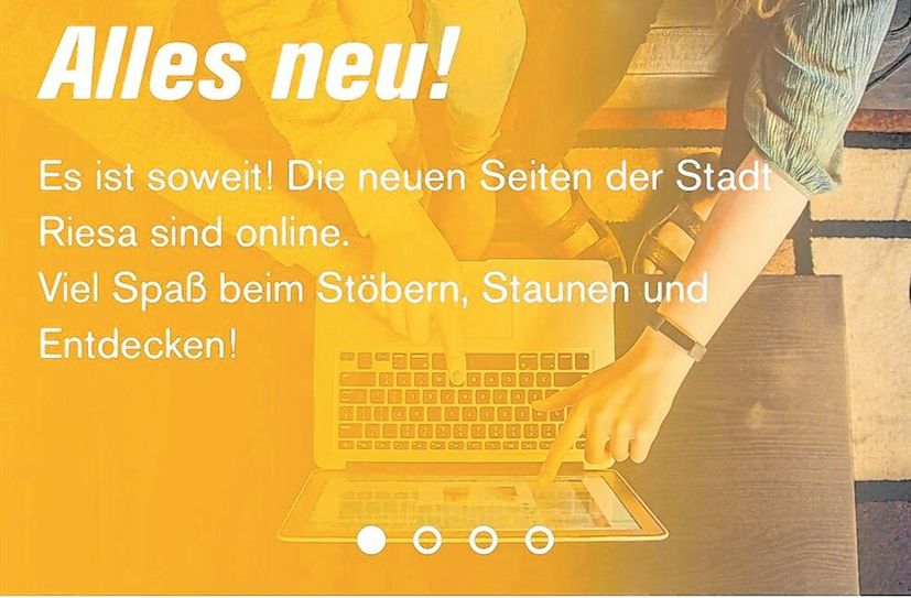 Handyansicht der neuen Homepage der Stadt Riesa.