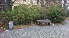 Papier und Verpackungsmüll in Parkanlagen.