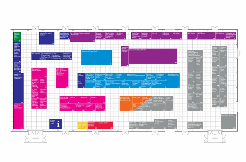 Der Messeplan für die Messehalle.