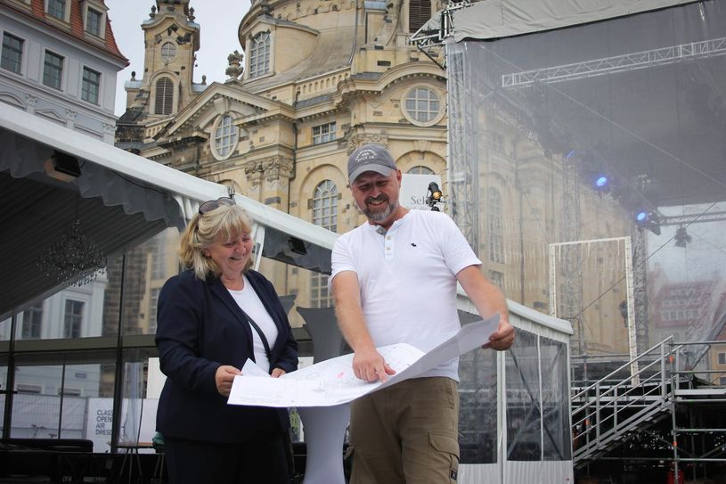Iris Melle & Bob Voigt auf dem Veranstaltungsgelände. Foto: PR