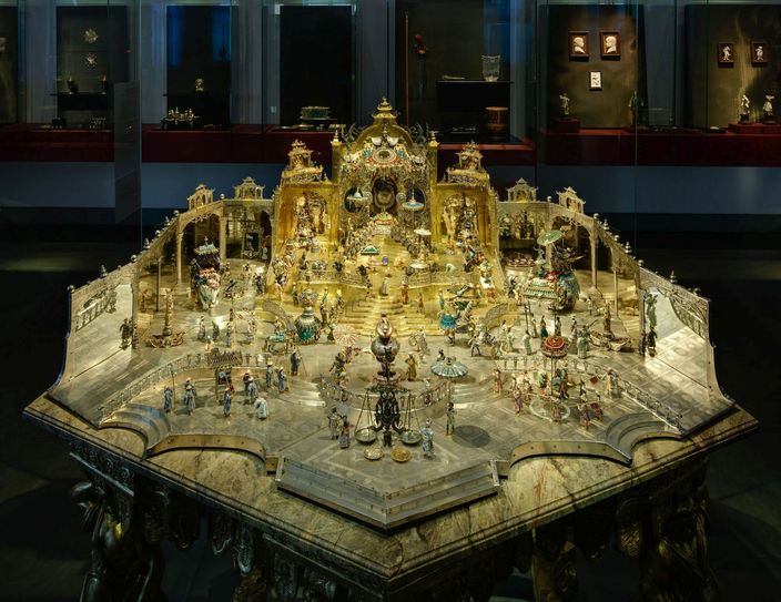 Der "Hofstaat zu Dehli am Geburtstag des Großmoguls" gehört zu den berühmtesten Exponaten im Neuen Grünen Gewölbe. Foto: SKD