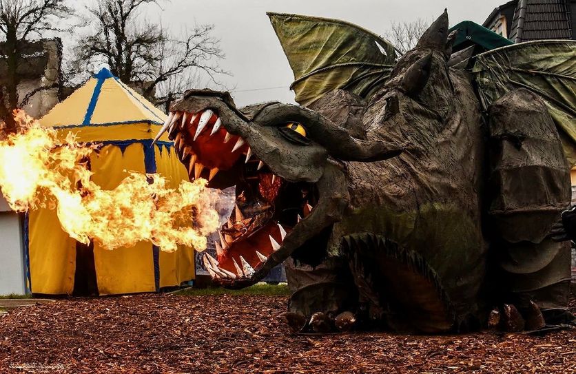 Der Drache »Fangdorn« wird auch auf dem Mittelalterfest in Lauchhammer zu finden sein.