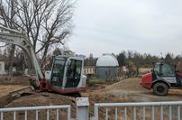 Erdarbeiten für den neuen Planetengarten in Weida.