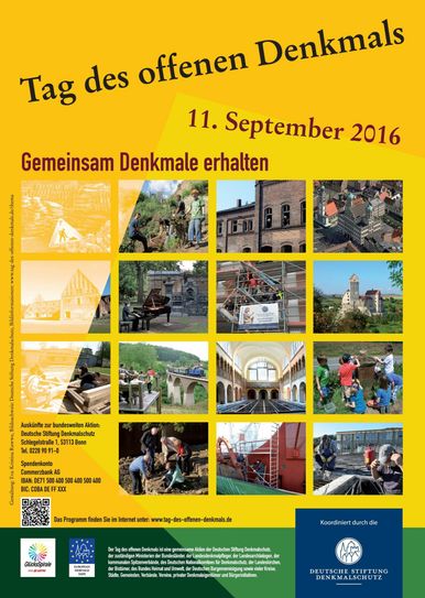 Das Plakat zum diesjährigen Tag des offenen Denkmals. (© Deutsche Stiftung Denkmalschutz, Bonn)