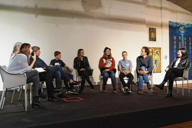 Auf der Bühne berichteten einige FilmKids von ihren Erfahrungen während des Projektes. Auch Fragen aus dem Publikum wurden beantwortet. Foto: Sandro Paufler