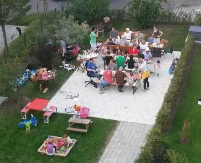 Viel los auf der Gemeinschaftsfläche