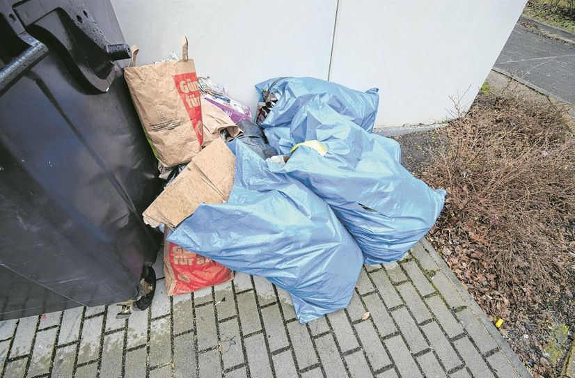 Selbst bereits verpackter Müll in Tüten landet leider immer wieder im öffentlichen Raum, statt in der entsprechenden Mülltonne.