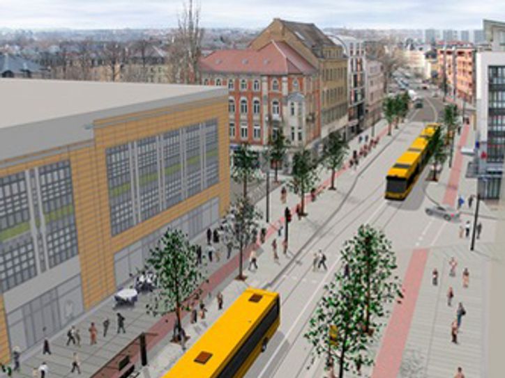 Visualisierung DVB/ Zentralhaltestelle Kesselsdorfer Straße.