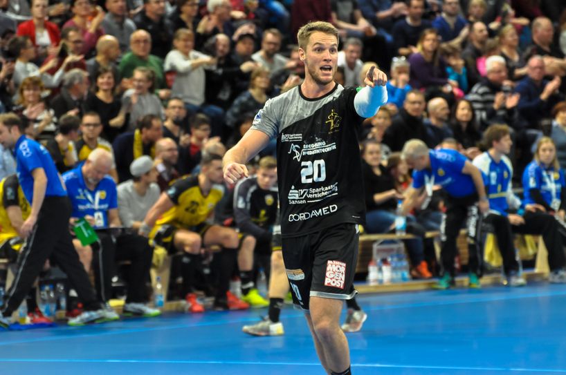 Nils Kretschmer in der BallsportARENA Dresden, Dezember 2018, Quelle: HC Elbflorenz