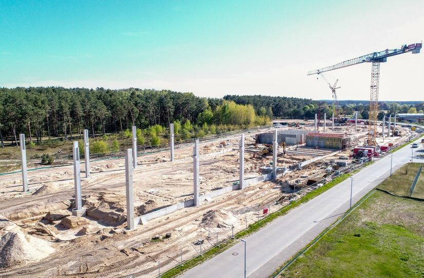Baustelle des Unternehmens Jack Link`s im Gubener Gewerbegebiet.