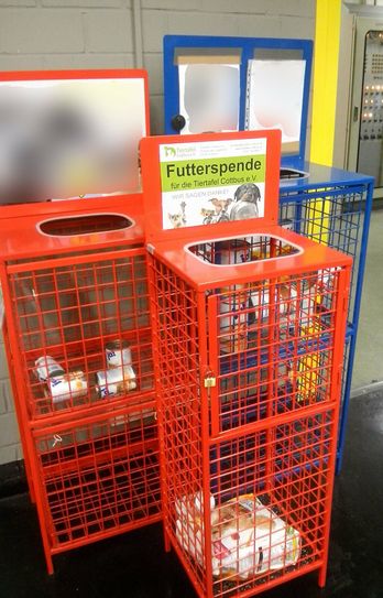 Tiertafel Cottbus (Spendenbox). Foto: FF
