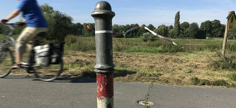 Kleines nichtwissenschaftliches Experiment am Elberadweg. Foto: Schramm
