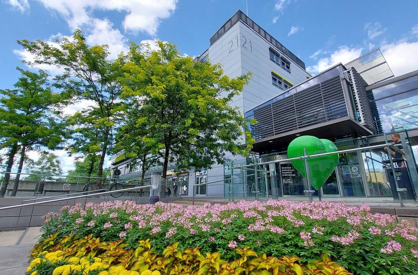 Außenanlagen im Kinder-Frauenzentrum des Universitätsklinikums.