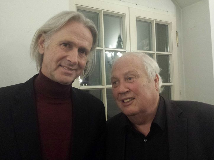 Roland Matthes (li.), ehemaliger deutscher Schwimmer, Weltrekordhalter und vierfacher Olympiasieger mit Gert Zimmermann.