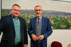 Christian Hartmann (li.) Wahlkreisabgeordneter für den Dresdner Norden und das Schönfelder Hochland mit seinem Gast Innenminister Armin Schuster beim CDU-Gesprächsabend.