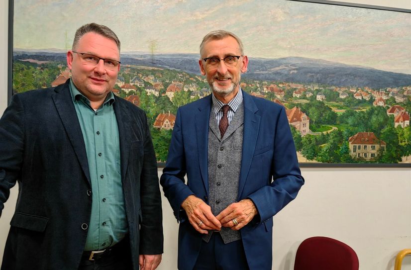 Christian Hartmann (li.) Wahlkreisabgeordneter für den Dresdner Norden und das Schönfelder Hochland mit seinem Gast Innenminister Armin Schuster beim CDU-Gesprächsabend.