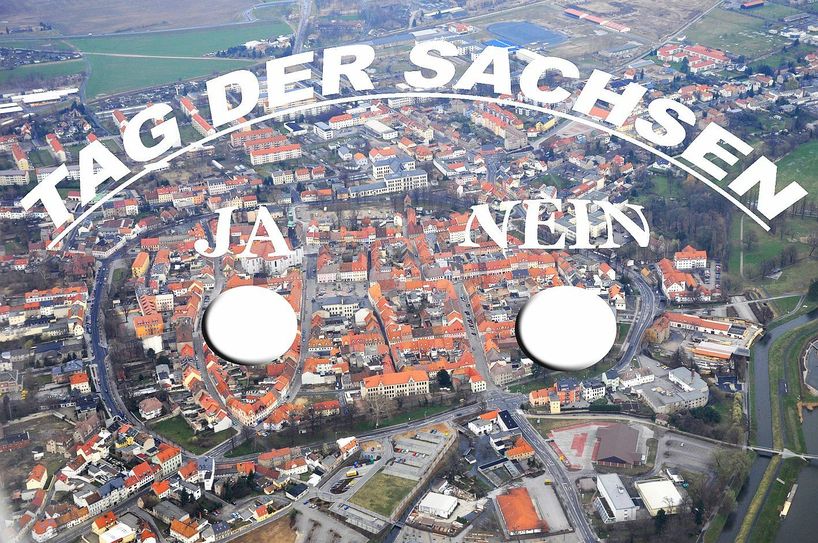 Für den Tag der Sachsen 2014 in Großenhain durften die Bürger bereits 2011 abstimmen, ob sie dieses riesige Fest in ihrer Stadt wollen oder nicht. Erst dann wurde der Stadtrat aktiv und wusste eine große Mehrheit der Bürger hinter sich. Foto/ Grafik: Farrar