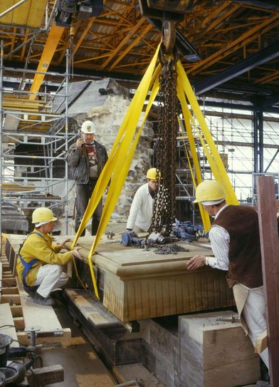 Arbeiten 1999 an der Frauenkirche