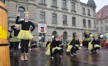 Dire Bienchen des FCV versuchten trotz der Kälte zu »fliegen«.