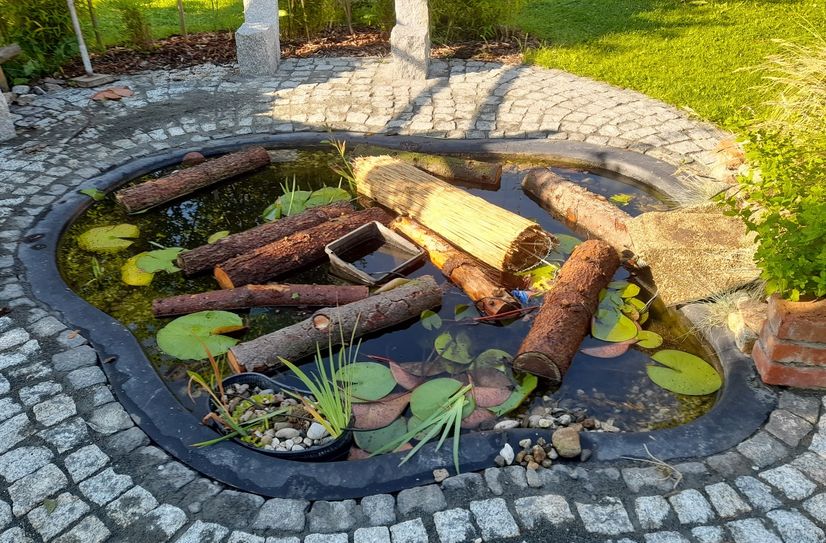 Auch der kleinere Gartenteich wurde nicht verschont.