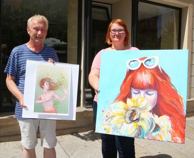 Andreas Körner und Susann Jäpel sind die Initiatoren der neuen Aktion »Kunst im Schaufenster« in Meißen. Foto: Farrar