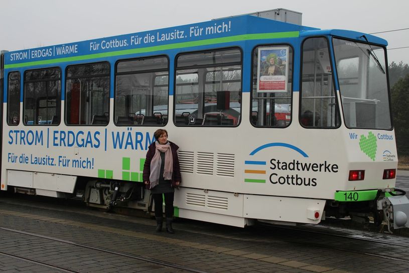 Mit dieser Straßenbahn ging für Cerry Welzel der Wunsch einmal selber Straßenbahn fahren in Erfüllung.
