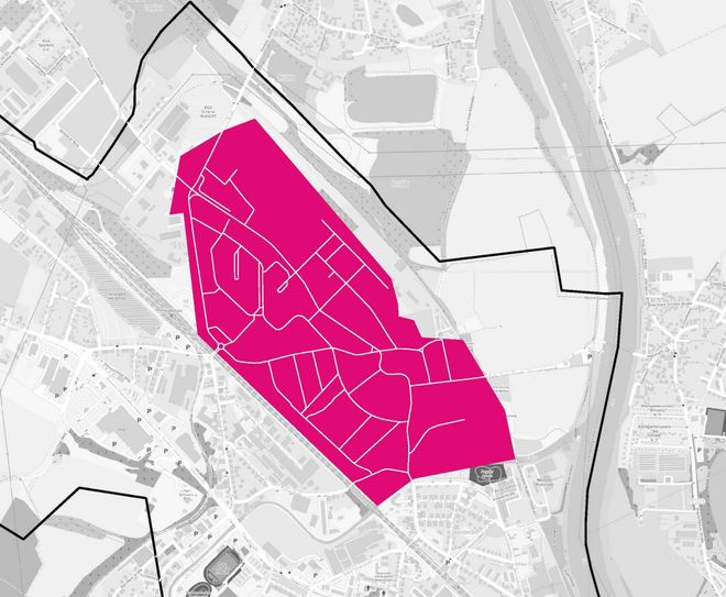 Das geplante Ausbaugebiet in Heidenau. Grafik: Telekom