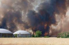 Feuer stand  kurz vor der Biogasanlage Lichtensee....