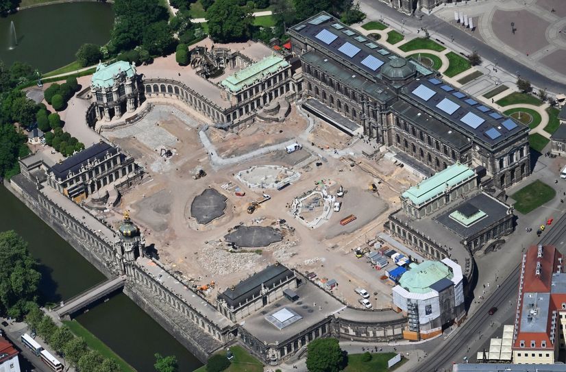 Der Dresdner Zwinger - der Anblick ist gerade nicht leicht zu ertragen.