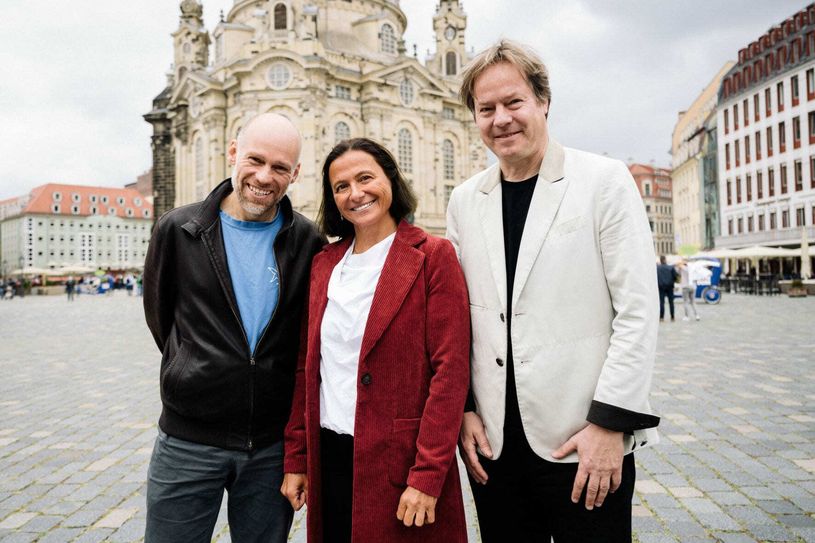 Julien Salemkour, Barbara Krieger und Jan Vogler (v.l.) freuen sich auf das diesjährige Classic Open Air. Foto: Carsten Beier