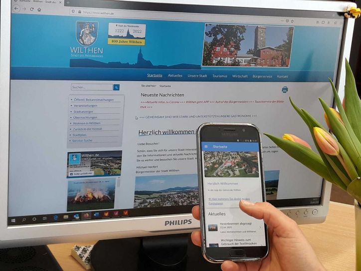 Wer Kontakt zum Rathaus in Wilthen aufnehmen möchte, hat dazu viele Möglichkeiten. Entweder persönlich, auf der Internetseite oder ganz bequem per Smartphone-App von zu Hause aus. Foto: Stadt Wilthen