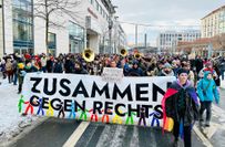 Demo gegen Rechtsextremismus am 21. Januar 2024 in Dresden.