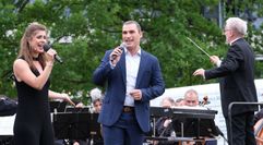 Konzert auf der Klinikwiese in Meißen - Solisten in Aktion.