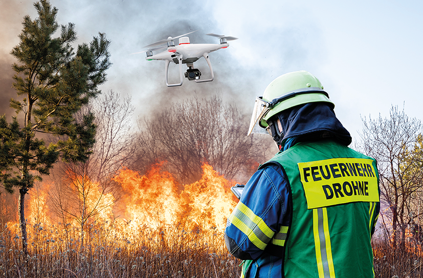 Bei Großschadenslagen wie etwa Waldbränden können Drohnen helfen, einen Überblick über die aktuelle Lage zu geben.