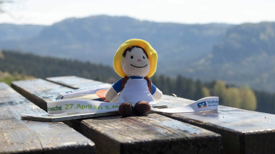 Das Sebnitzer Wander-Maskottchen »Lotte« (5 Euro) dient als Eintrittskarte zu allen Wanderungen. Foto: C. Glaser