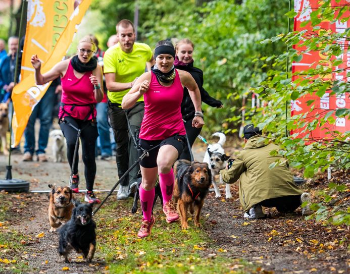 Sowohl Zwei- als auch Vierbeiner hatten beim Spendenlauf viel Spaß.