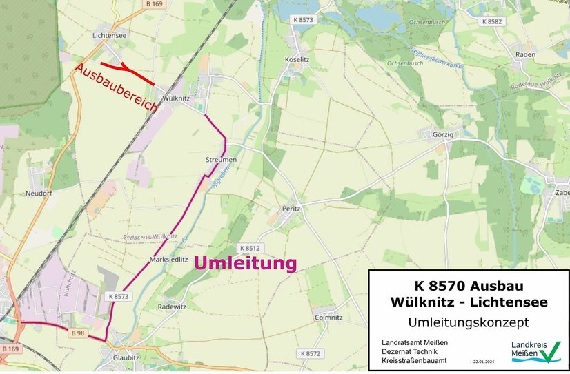 Die alte Panzerstraße wird als Hauptverkehrsrichtung ausgebaut.