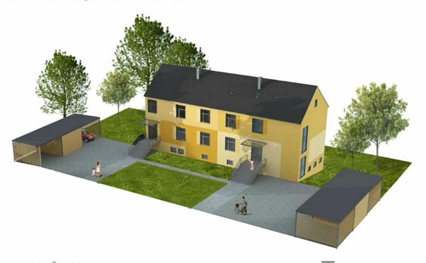 So könnte die umgenutzte Schule in Lommatzsch bald aussehen.  		                Grafik: Stadt, Planer