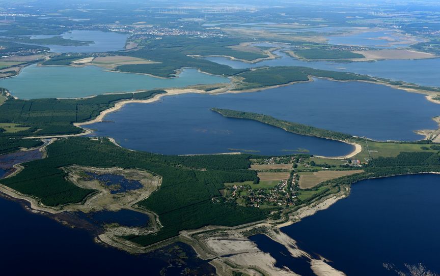Das Lausitzer Seenland aus der Vogelperspektive. Foto: Peter Radke