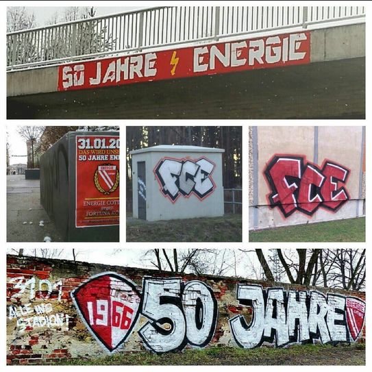 Auch im Stadtbild ist das Jubiläum des Clubs längst präsent... Fotos: jho