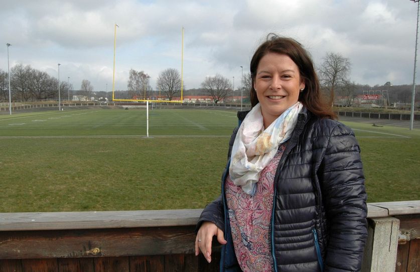 Wenn im Mai die Saison für die Footballer der Dresden Monarchs beginnt, ist Juliane Donner immer mit dabei. Foto: Pohl
