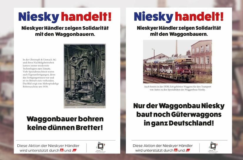 Die Plakate gibt es in verschiedenen Versionen mit verschiedenen Motiven und Infos.