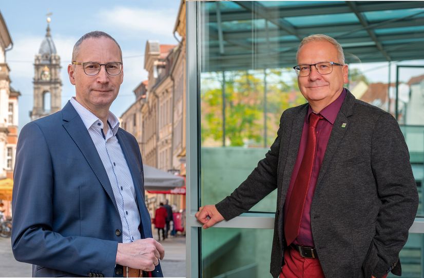 Bautzens Oberbürgermeister Karsten Vogt und der Hoyerswerdaer Oberbürgermeister Torsten Ruban-Zeh.