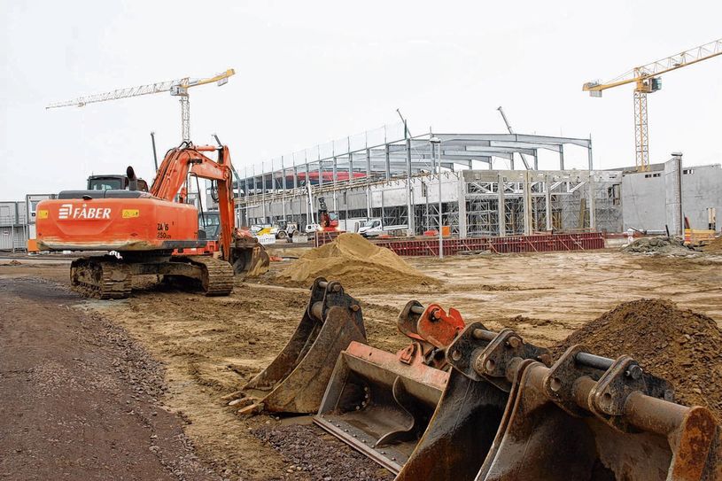 Das neue Werk auf der Hühndorfer Höhe nimmt Gestalt an. Foto: Zänker