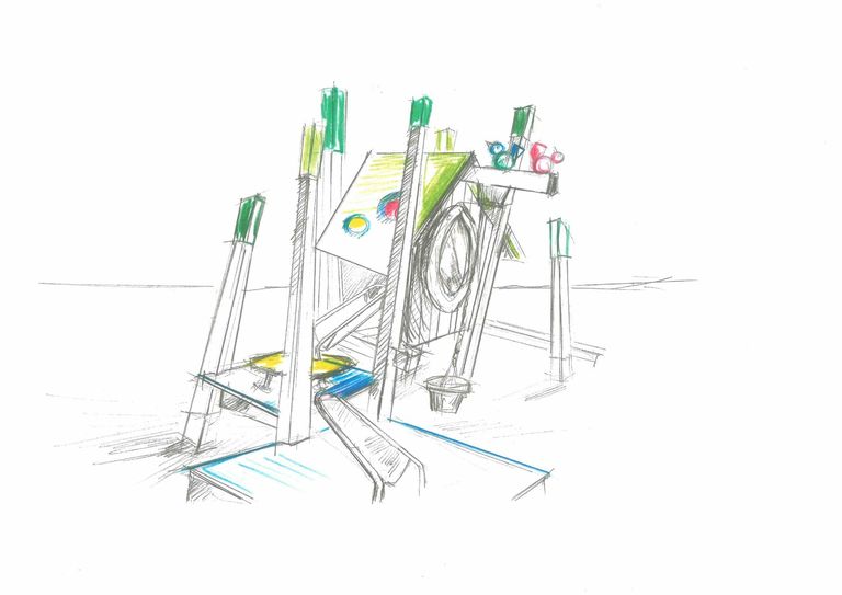Entwurfsskizzen des Spielplatzes: Kleines Vogelhaus. Quelle: Piolka Holzgestaltung GbR