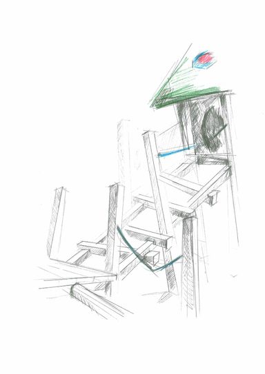 Entwurfsskizzen des Spielplatzes: Vogelleiteraufstieg. Quelle: Piolka Holzgestaltung GbR