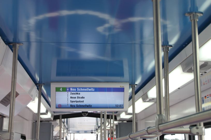 Fahrgastinformation im „Langläufer“. Foto: Cottbusverkehr